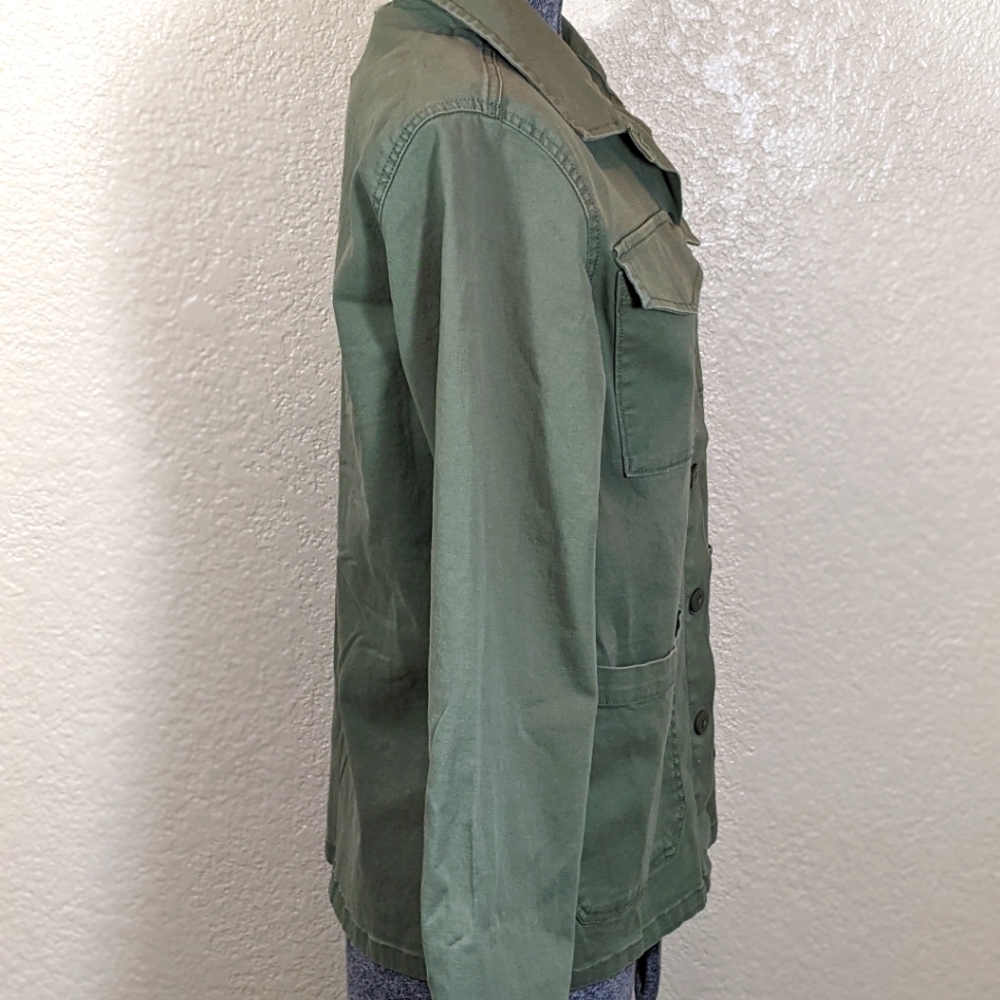 Sanctuary Green Shacket Four Pocket Button Down - Picture 2 of 11
